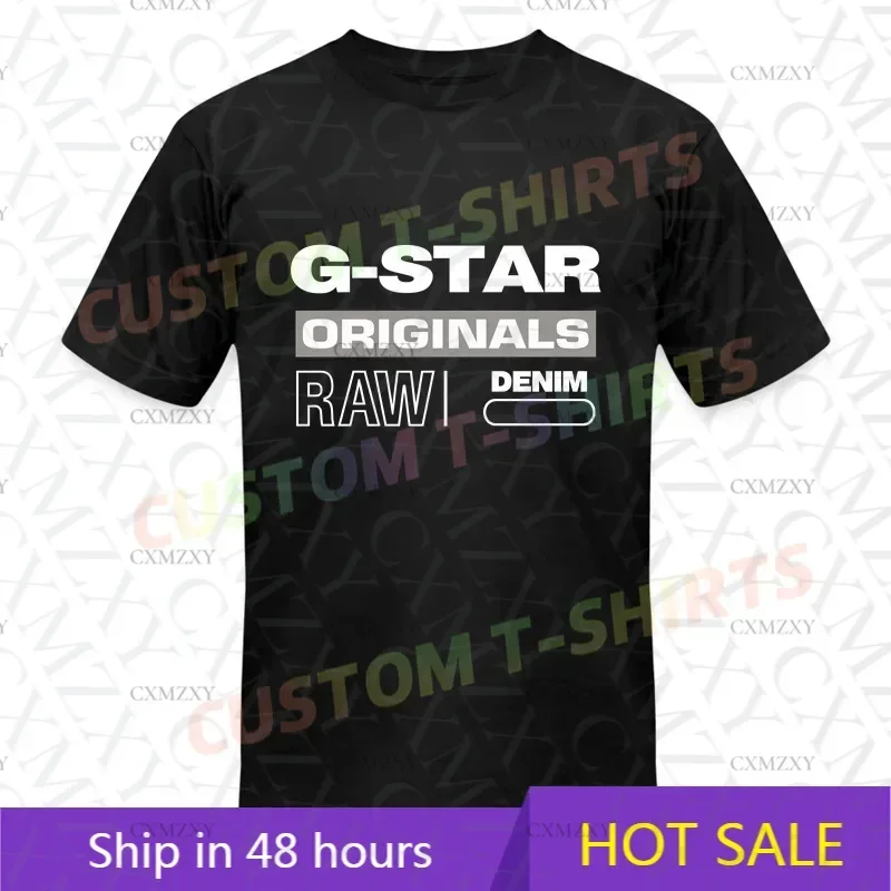 

2025 Summer Men T Shirt Casual G-Star Raw Logo T-shirt Graphic Short Sleeves 100% Cotton S-3XL