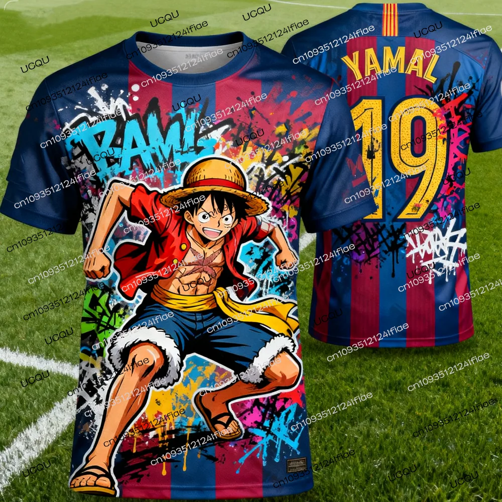 2025 جديد قطعة واحدة لوفي طبعة خاصة لكرة القدم جيرسي تي شيرت اسبانيا No.19 يامال لكرة القدم جيرسي التي شيرت مروحة خاصة جيرسي كيت