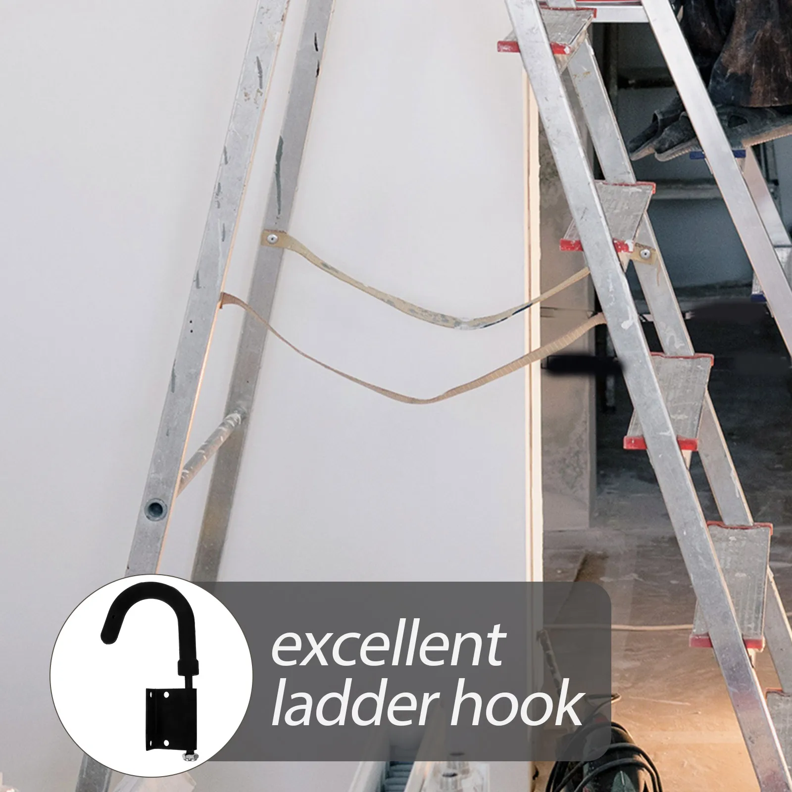 

2 Pcs Ladder Hooks Accessories Stainless Steel Rubber Roof Hooks Extension Stabilizer Fence Shed Garage Outdoor