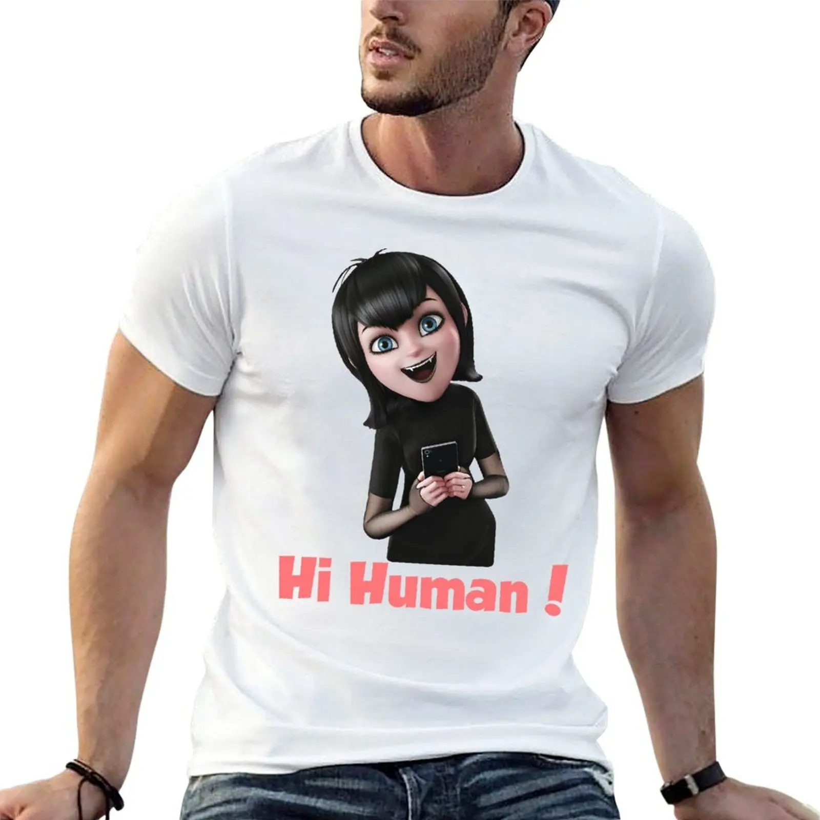 Hotel Transilvania Mavis: Lindo y Feliz, ¡Hola, humano! Camisetas para hombre, paquete de camisetas de algodón para hombre, camisetas con gráficos.