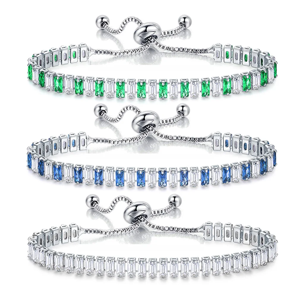 2x5mm mehrfarbige Zirkon-Tennisarmbänder, verstellbar, für Damen und Herren, trendige Unisex-Handketten-Accessoires, Modeschmuck H009 – Detail 2