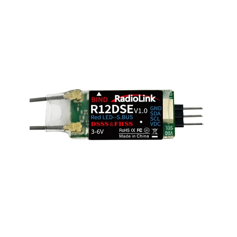 RadioLink R12DSE RX Real-time Built-In Telemetry Dual Antenna 12 Channels Receiver
