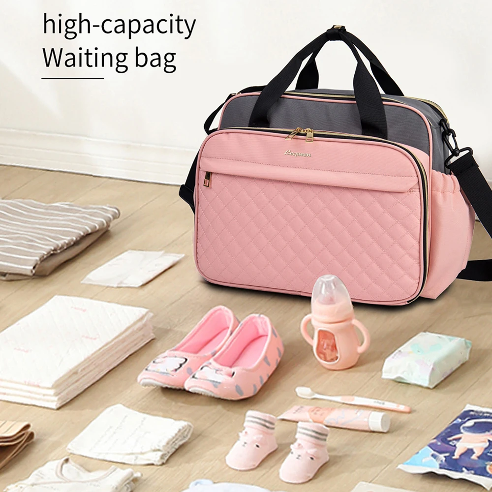 Diaper Bag Nursing Bag Mummy Maternity Nappy Pink Gray Large Capacity Baby Diaper Bag Travel Backpack for Baby Care Mummy Bag