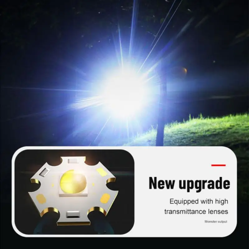 1 ~ 10 Stuks Zaklamp Met Usb Opladen Zeer Sterk Zaklamp Licht Led Hunting Ingebouwde Batterij Flash