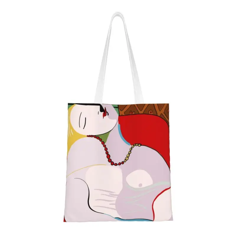 Fashion Picasso's Dream Shopping Tote Bag Reusable Pablo Picasso Canvas Grocery Shoulder Shopper Bag