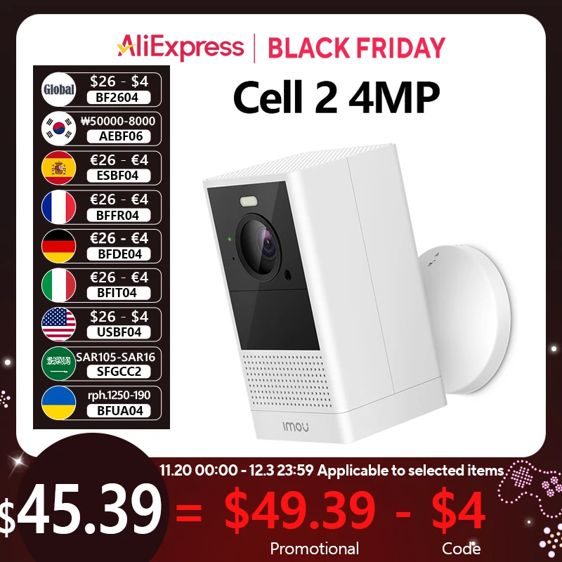 

IMOU Cell 2 4MP QHD Battery Powered Security Camera Outdoor Wireless WIFI Camera Two-Way Talk Surveillance Camera Weatherproof