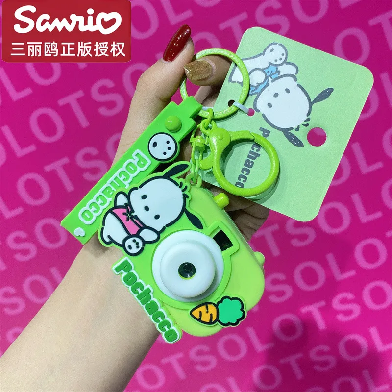 Kawaii Sanrio Anime Kuromi Hello Kitty Cinnamoroll Keychain Toys Cartoon Projection Camera Backpack Ornament Couple Gift