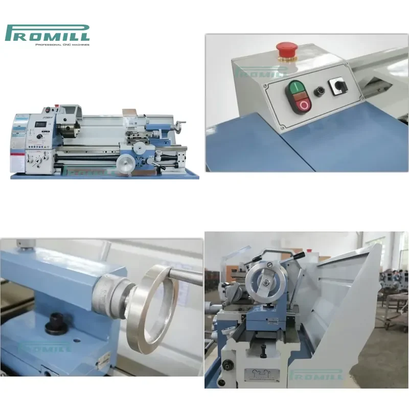HCY PROMILL Horizontal Turning Lathe Mini Bench Lathe Machine Digital Control High Precision for Metal Working