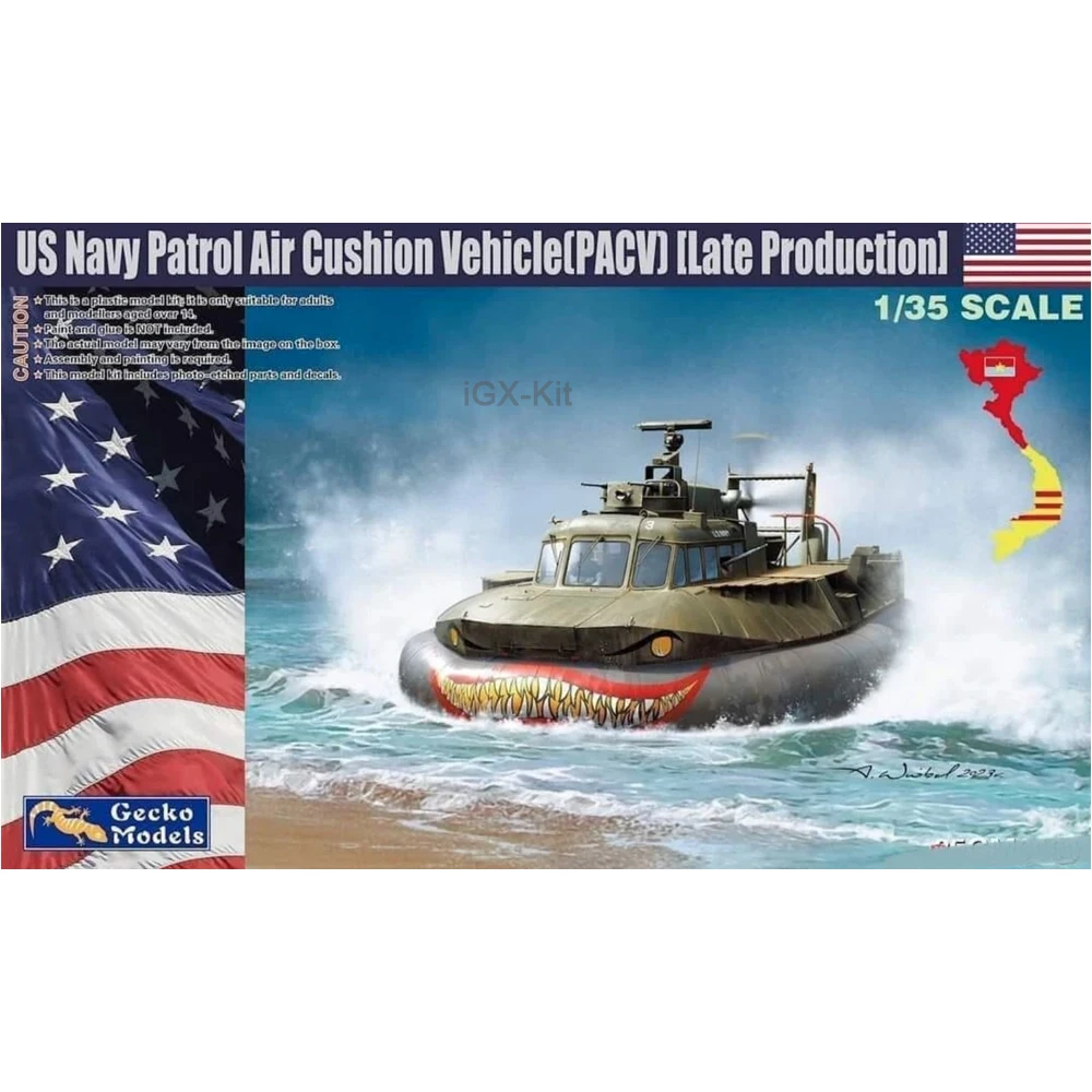 Gecko 35GM0101 1/35 Scale US Navy Patrol Air Cushion Vehicle PACV Late Plastic Building Hobby Craft Assembly Model Kit