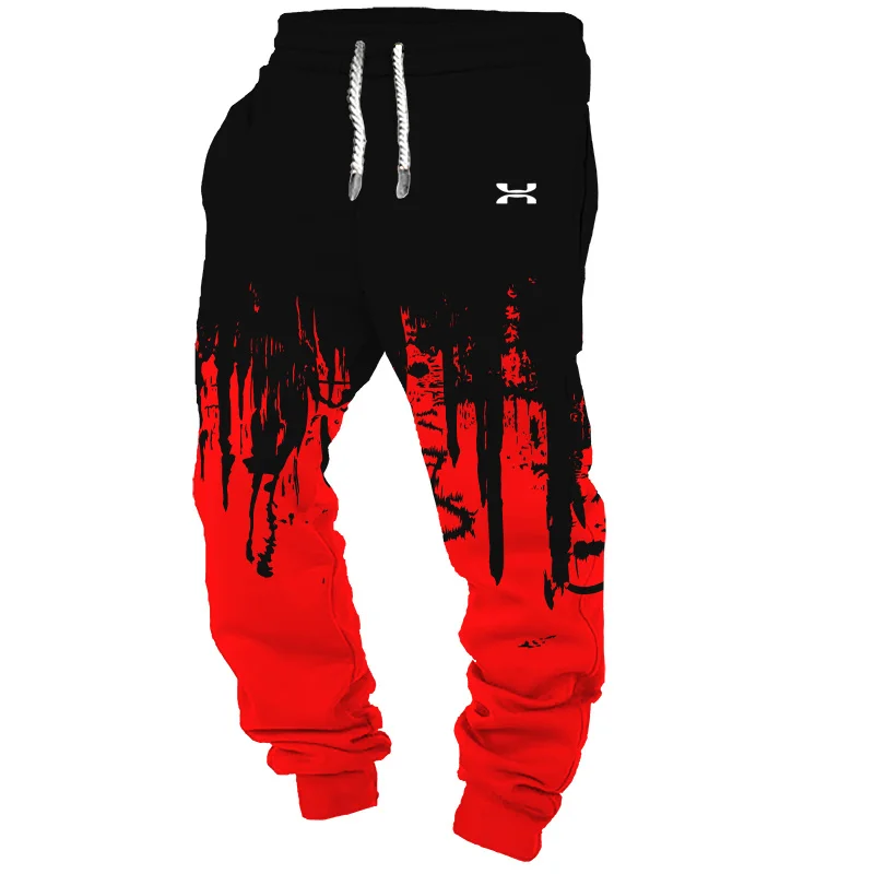 Luxury Retro Trousers Men's Outdoor Gym Jogger Sweatpants Ink Splashing 3D Printing Men's Casual Pants Hip Hop Street Clothing