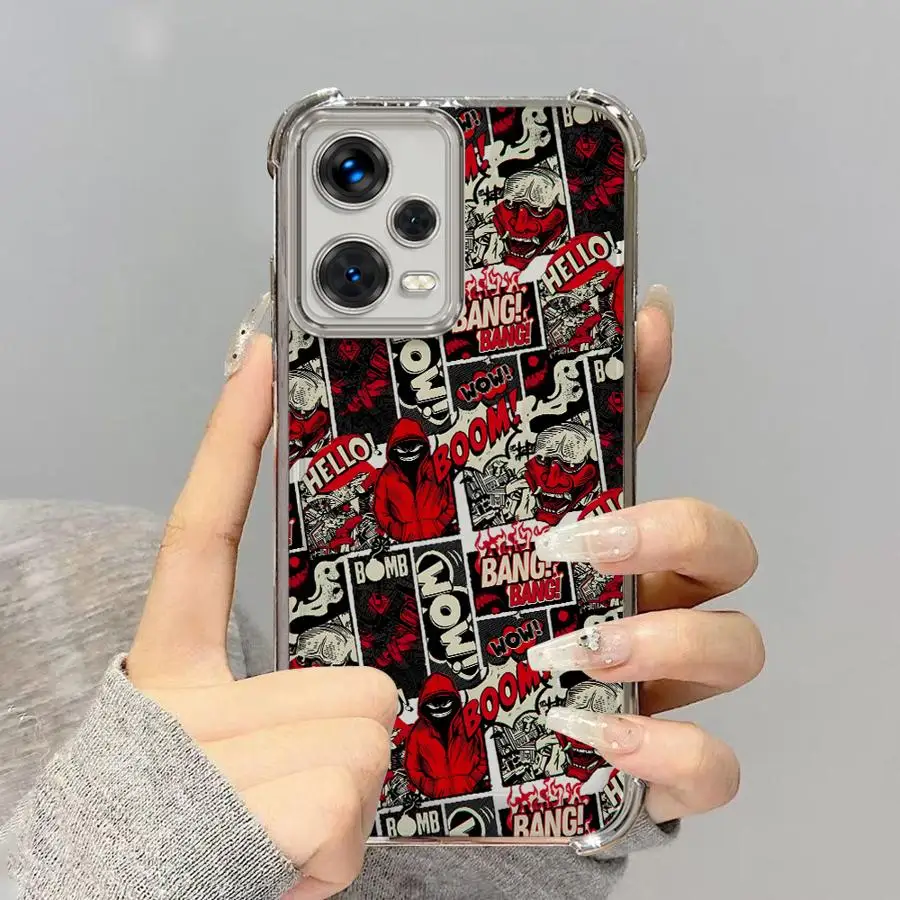 حافظة هاتف لهاتف Redmi Note 10 Lite 10s 9S 11s 14 Pro Plus 11 12 13 10 Pro غطاء شفاف رائع بوم أنيمي