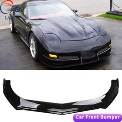 LAICY For Corvette C5 ZR1 Car Front Bumper Chin Lip Spoilers Body Kits Splitter Skirt Diffuser Protection Guard Auto Parts Black