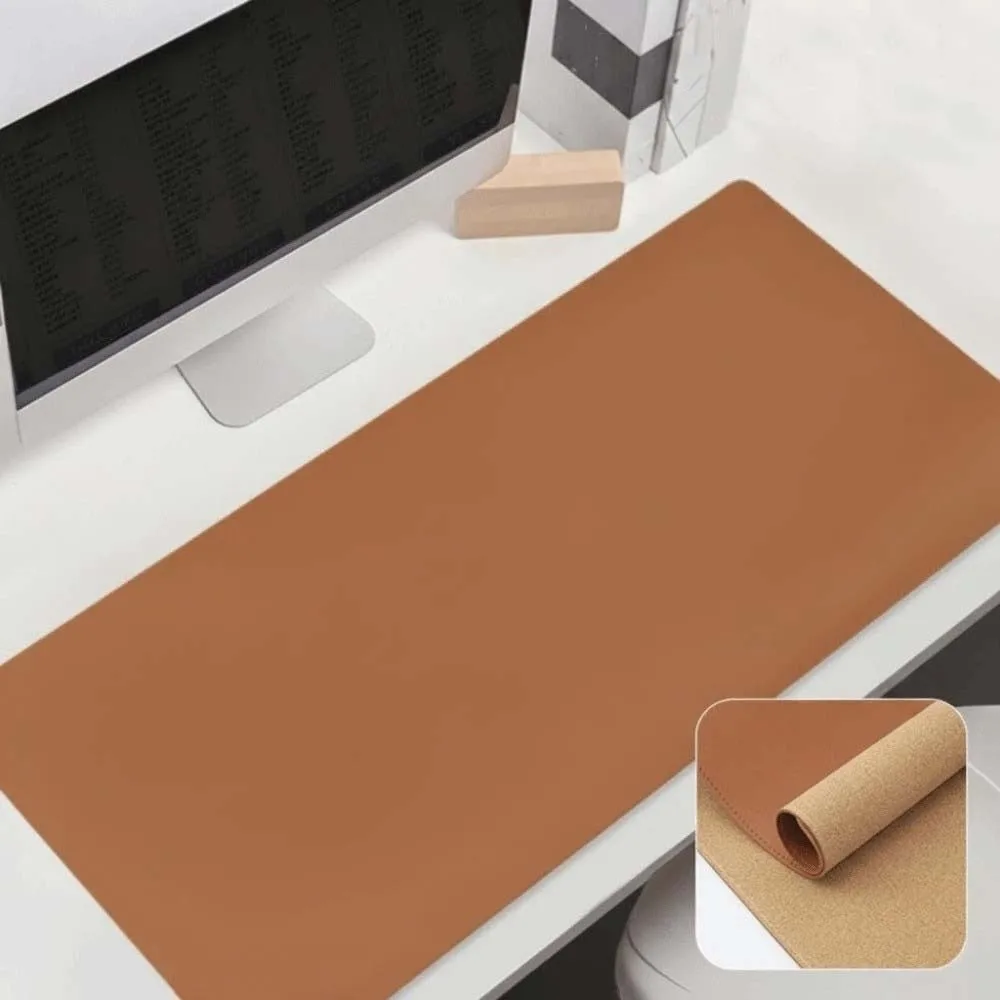 Desk Blotter Leather Writing Pad Cork Waterproof Table Protector Double-sided Large Keyboard Mat Workers - view 2