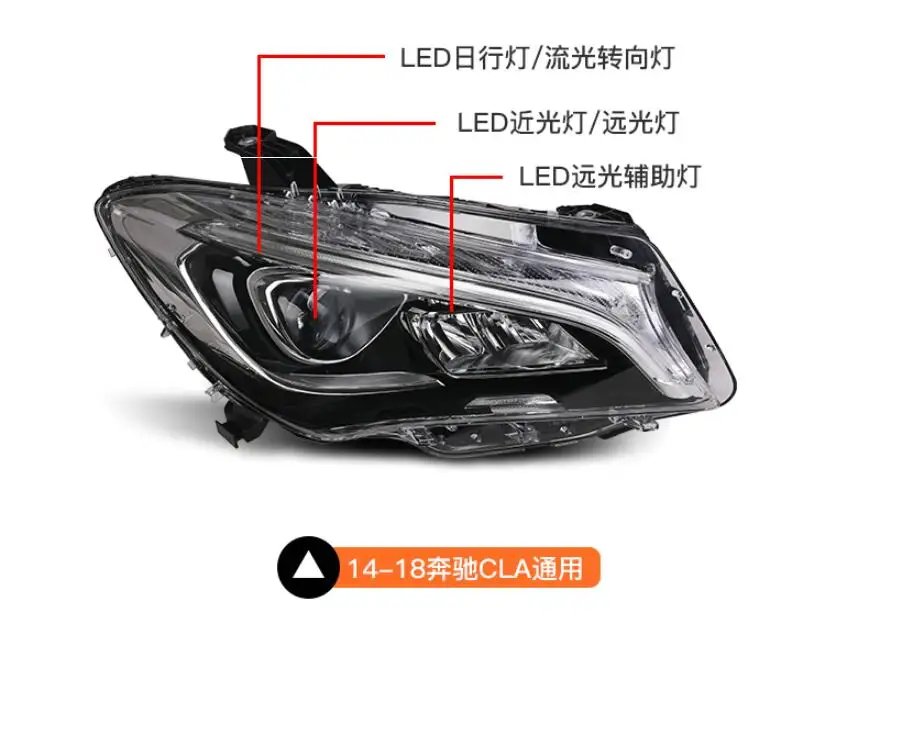 2pcs Car Styling for Mercedes Benz CLA200 Headlight car accessories CLA200 head lamp 2014~2018 LED Fog for CLA200 Fog lamp - view 3