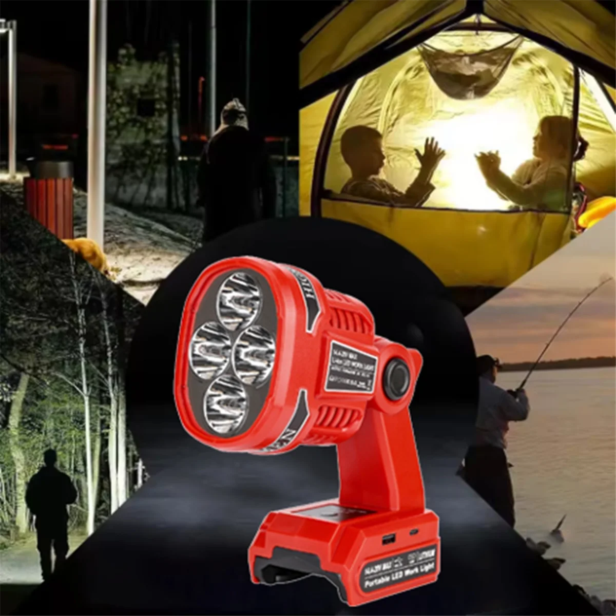 

PA-For 14.4-20V Lithium Ion Batteries LED Work Light Light Cordless Handheld