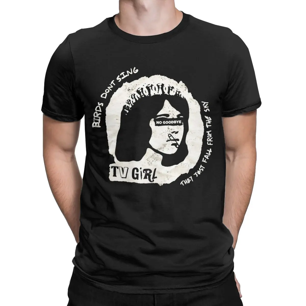 Tv Girl No Goodbye T Shirts Men's Pure Cotton Hipster T-Shirts Round Collar Tee Shirt Short Sleeve Clothing Party image 2