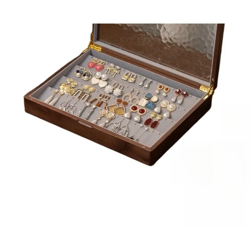 

Solid wood earrings pendant jewelry display stand high-end large-capacity storage box