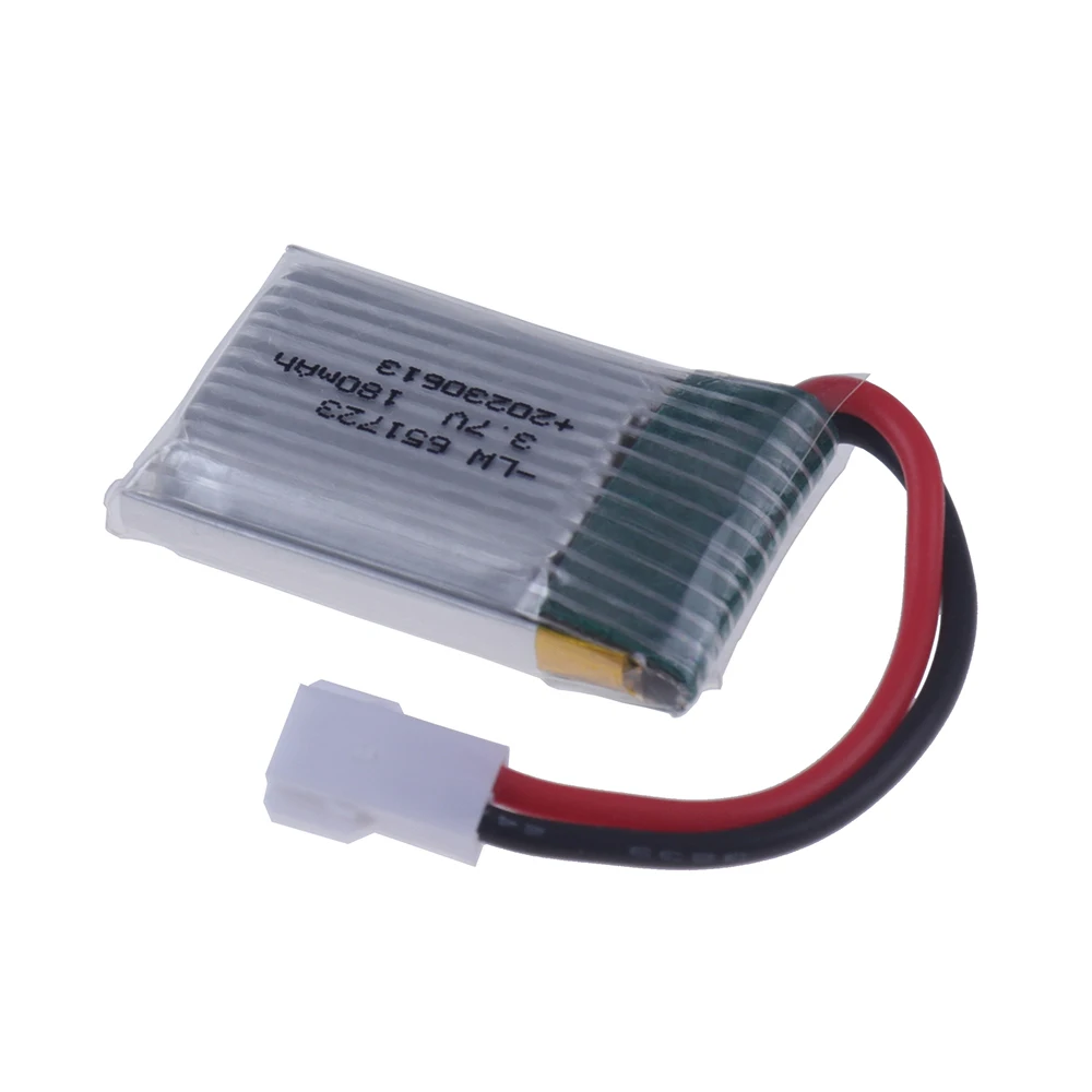 Akumulator 3.7V 180mah 651723 25C dla H2 H8 H48 U207 dla części zamienne do quadcoptera 1S 150mAh Upgrade dron zdalnie sterowany baterii