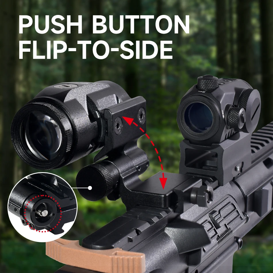 1x22mm 3X Magnifier with Flip-up Mount Hunting Scope Red Dot Sight Reflex Airsoft Sight Adjustable RifleScope Tactical Accessory