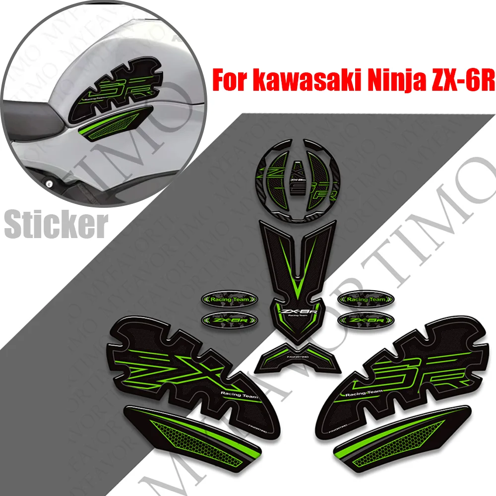 

For kawasaki Ninja ZX-6R Motorcycle Fuel Tank Pad Sticker Moto Epoxy resin Decals Accessories NinjaZX6R ZX6R