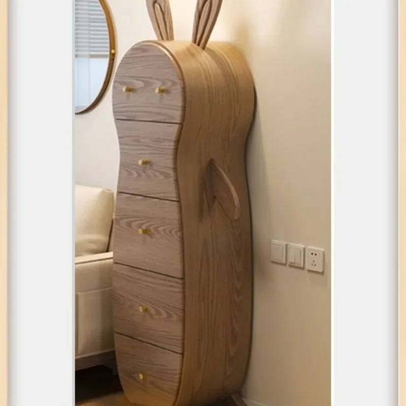 

Solid wood rabbit cute baby chest, storage cabinet, living room wall cabinet, safe, stable and practical storage filing cabinet