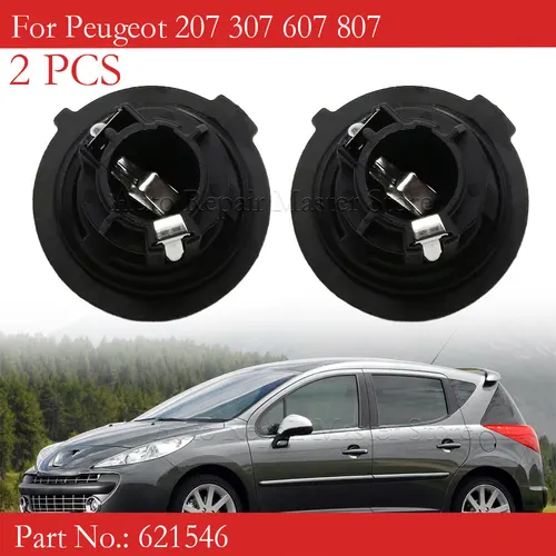 Imagen 2 del producto 2 piezas para Peugeot 207 307 607 807 621546   Accesorios bombilla soporte enchufe coche Auto luz de señal de giro reemplazo de lámpara
