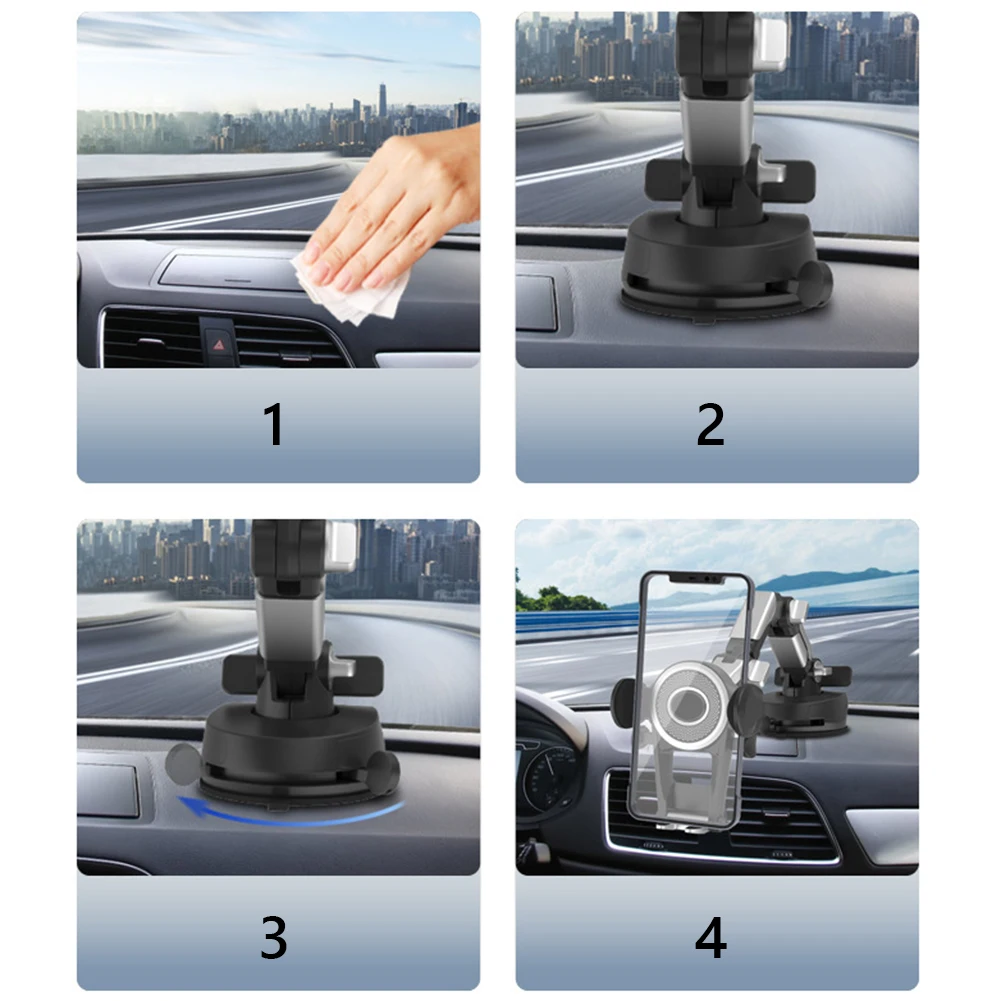 Universal Car Phone Holder 360° Rotatable Dashboard Mobile Cell Support Bracket with Phone Number Plate for iPhone Rack Hanger