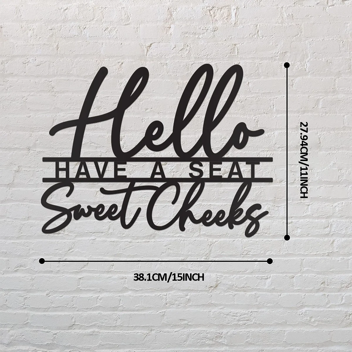 Hello Sweet Cheeks Sign Metal Black Bathroom Wall Decoration Black Home Decor Modern Farmhouse Decor Wall Signs Iron Art Decor