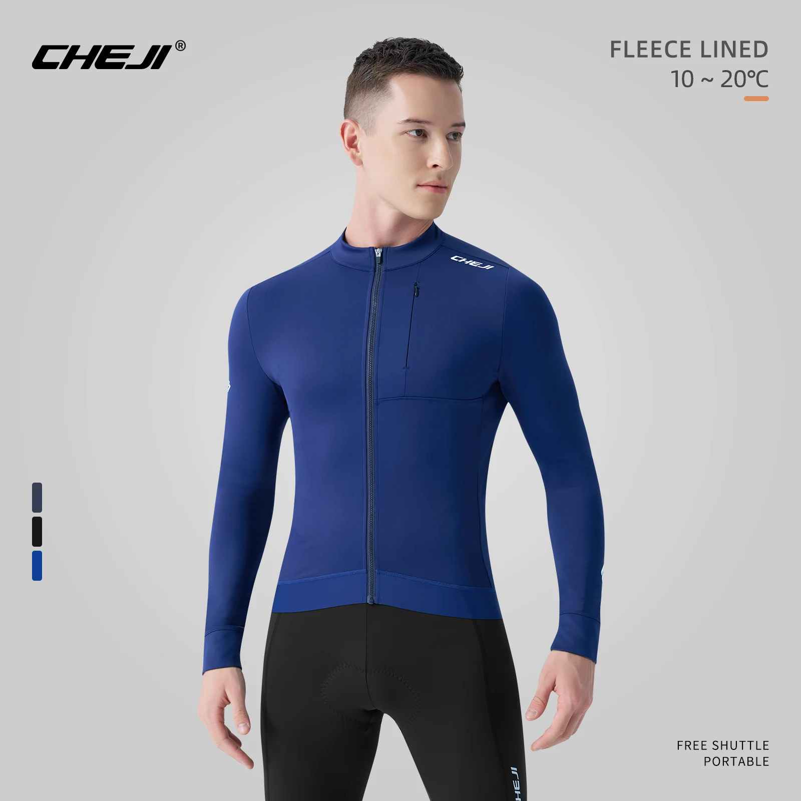 

CHEJI New 2024 Winter Cycling Jerseys Long Sleeves Full-zips Fleece-Lined Clothing Riding Bmx Sports Men Breathable Slim Enduro