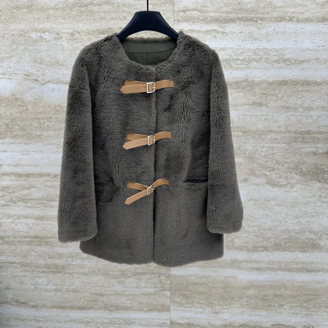 New fall and winter imitation wool velvet temperament versatile slim fit fashion coatNO.11