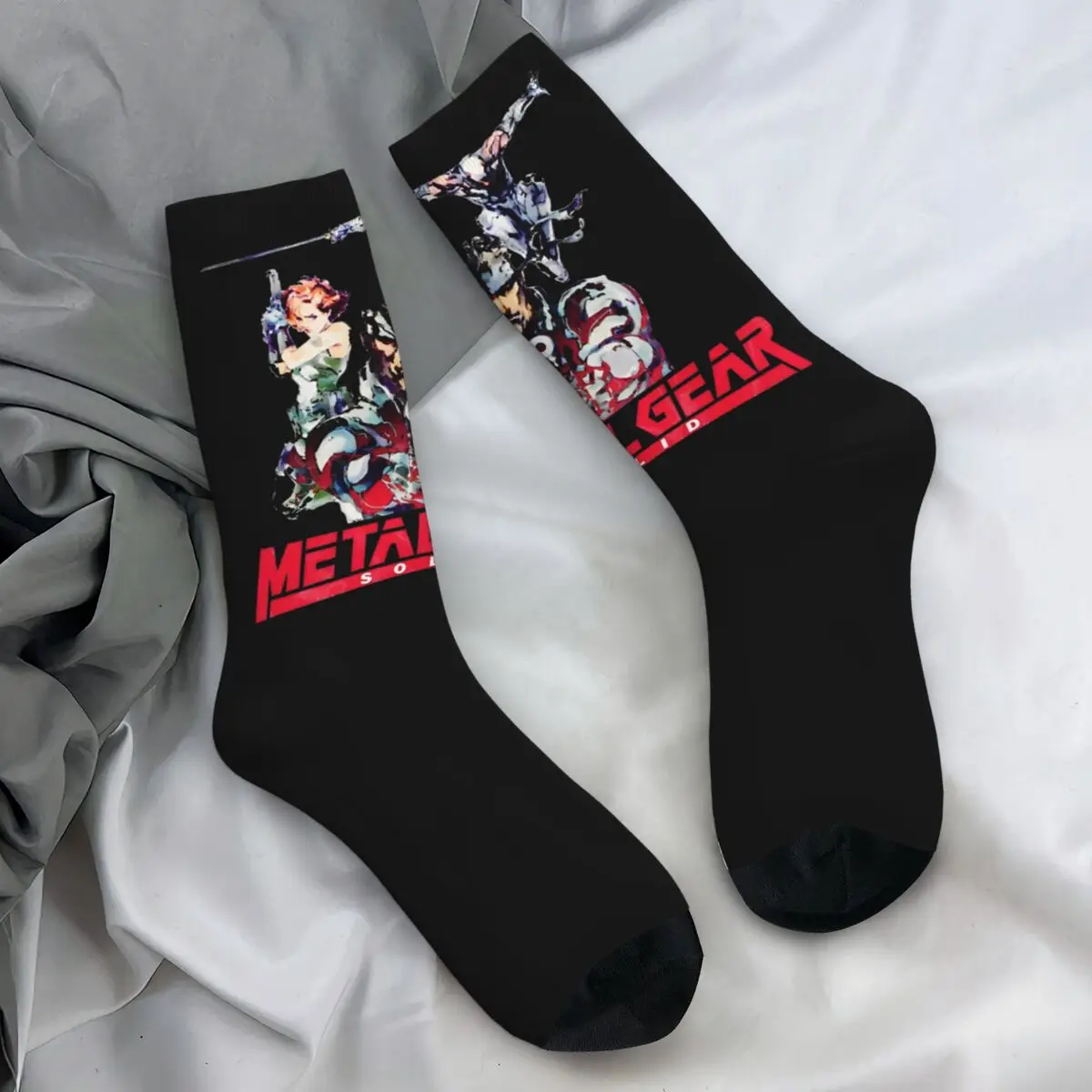 Metal Gear Solid 3 Snake Socks Gothic Stockings Adults Men Quality Cycling Socks Winter Printed Anti Skid Socks