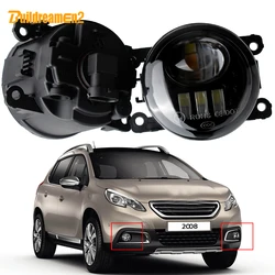 2 Pieces Car Front Bumper LED Lens Fog Light Accessories H11 Socket For Peugeot 2008 2013 2014 2015 2016 2017 2018
