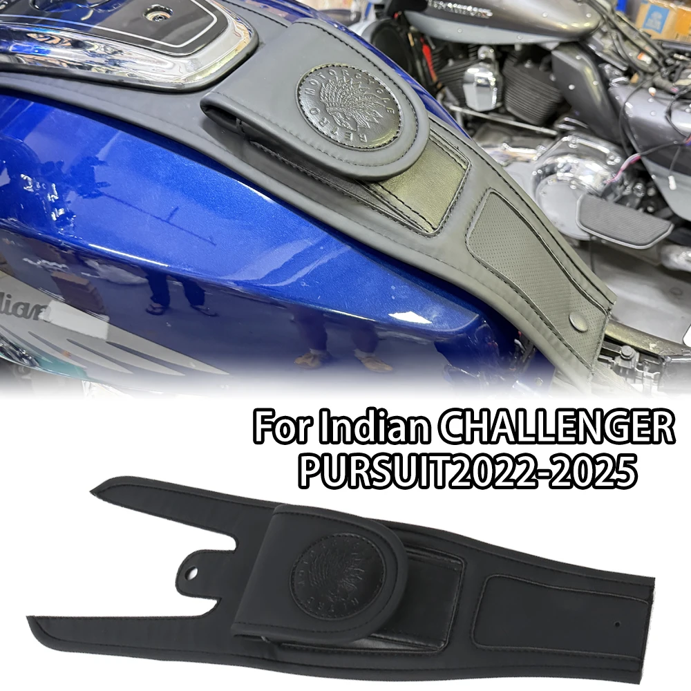 

Magnetic Black Leather Gas Tank Bag for Indian Challenger Pursuit 2020-2025 Quick Release Motorcycle Fuel Tank Bag