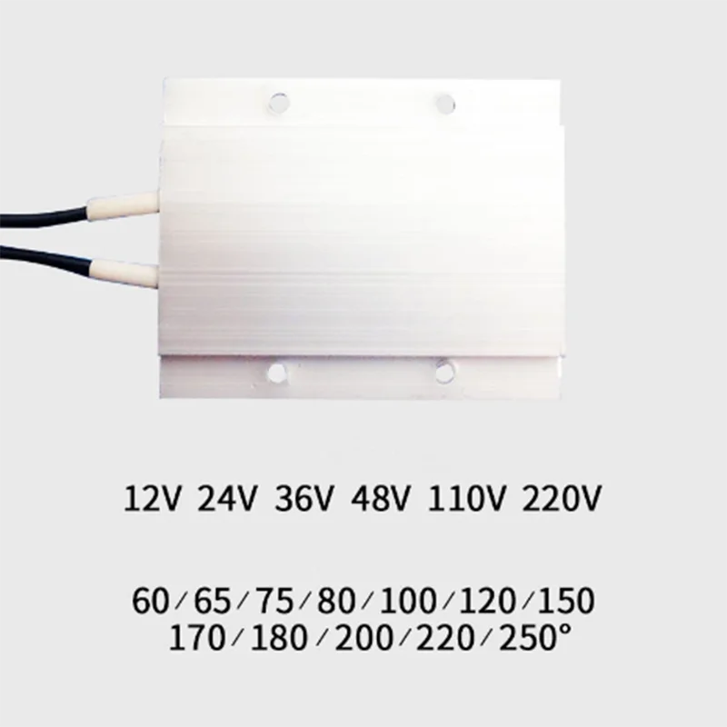 Imagem -03 - Calefator Bonde Cerâmico do ar Líquido Temperatura Constante Placa do Aquecimento do Ptc 12v 24v 110v 220v 60c 70c 80c 100c 250c 77x62x6 mm 1pc c