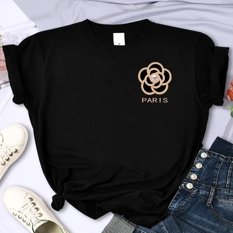 Luxury Brand Flower For Women\'s High-Quality Summer Printing T-shirt 100% Cotton Casual Oversized Y2k Personality Sleeve O-neck