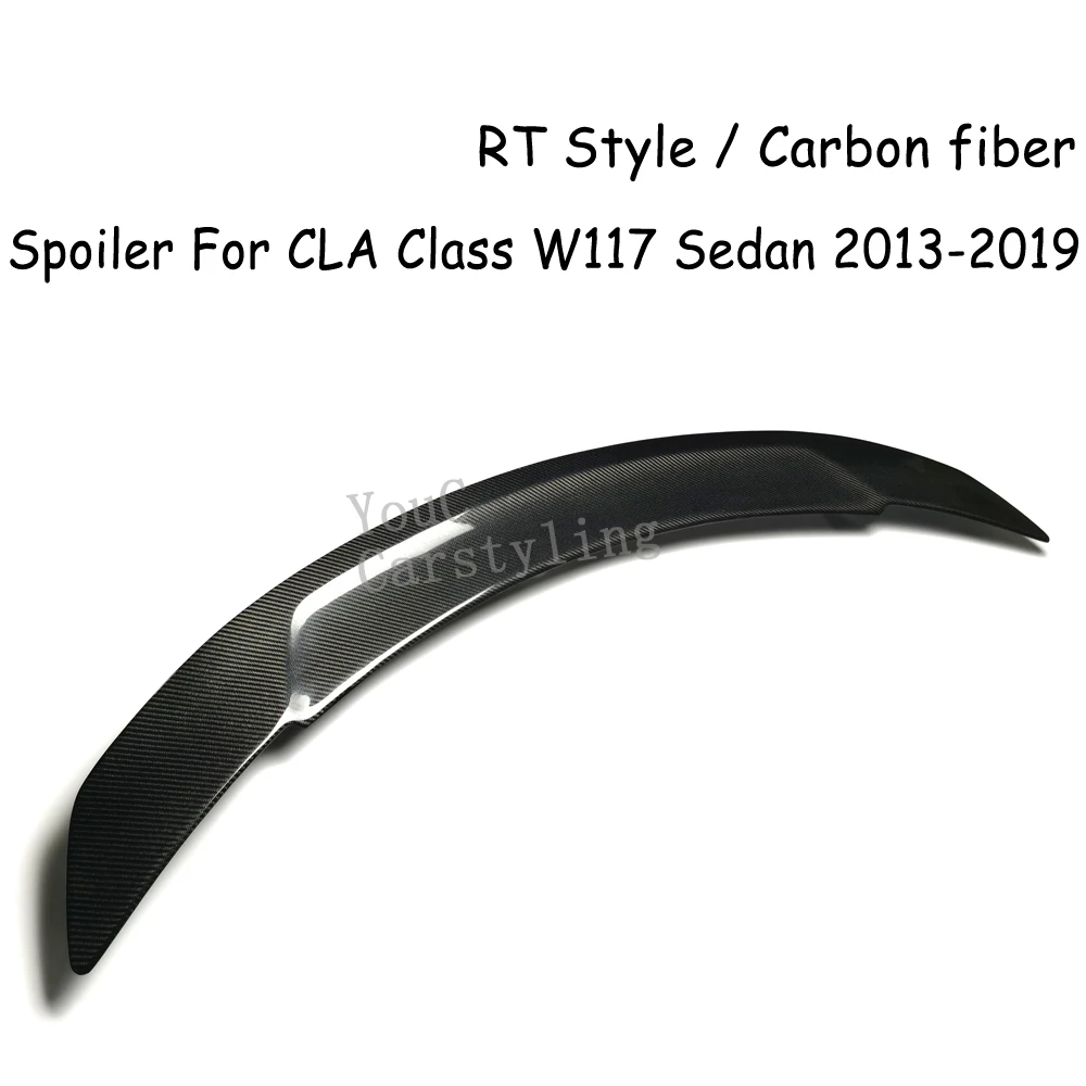 W117 C117 Carbon Fiber Rear Spoiler Wing RT Style Trunk Boot Lip for Mercedes CLA180 CLA200 CLA250 CLA45 AMG 2013-2019 Sedan