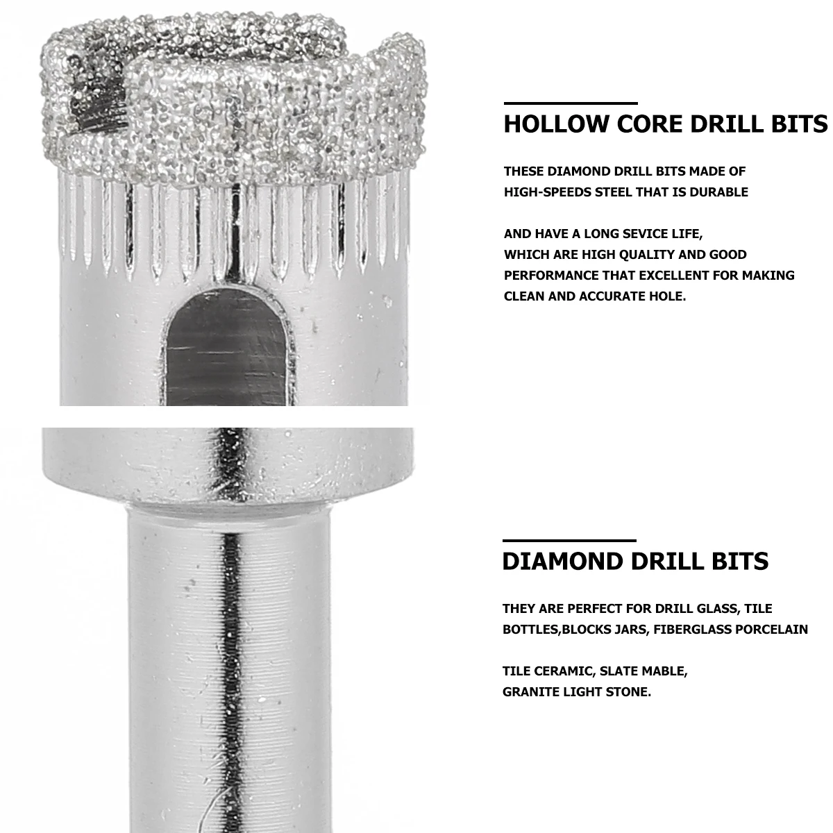 

5pcs Diamond Drill Bits Glass Hole Opener Ceramic Tile Marble Extractor Remover Tools High Precision