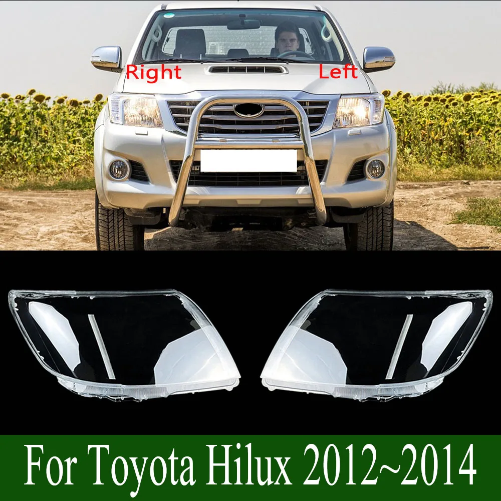 For Toyota Hilux 2012~2014 Lampshade Headlamp Shell Lampmask Headlight Cover Transparent Shade Lens Plexiglass