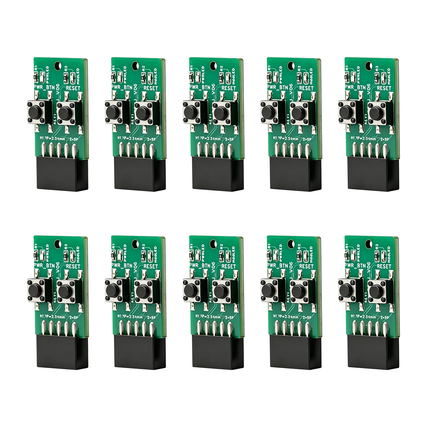 10x Desktop PC Power Reset Switch Module 9-Pin Motherboard Header External Remote Button for  DIY PC Build Server Computer Case
