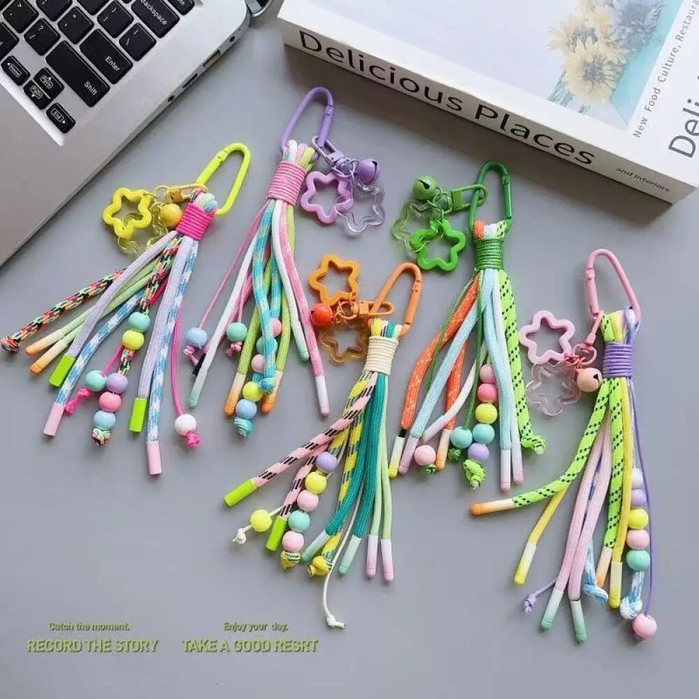 Colorful Trendy Woven Pendant Mobile Phone Pendant Hanging Rope Bag Keychain Accessories DIY Accessories