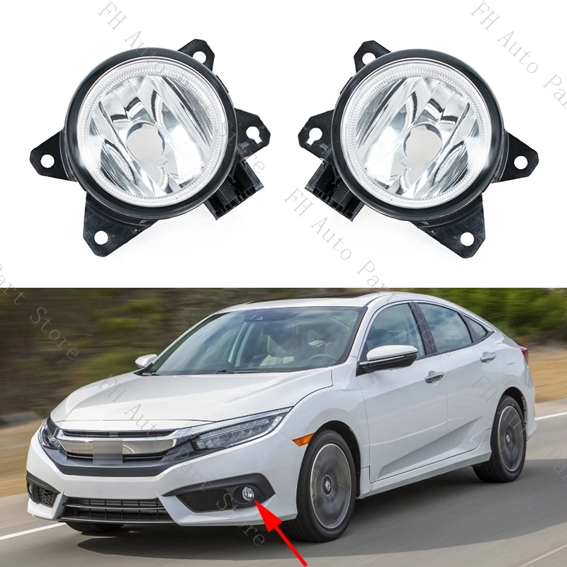 

For Honda Civic 2016 2017 2018 2019 Front Bumper Fog Lamp Foglight No Bulb