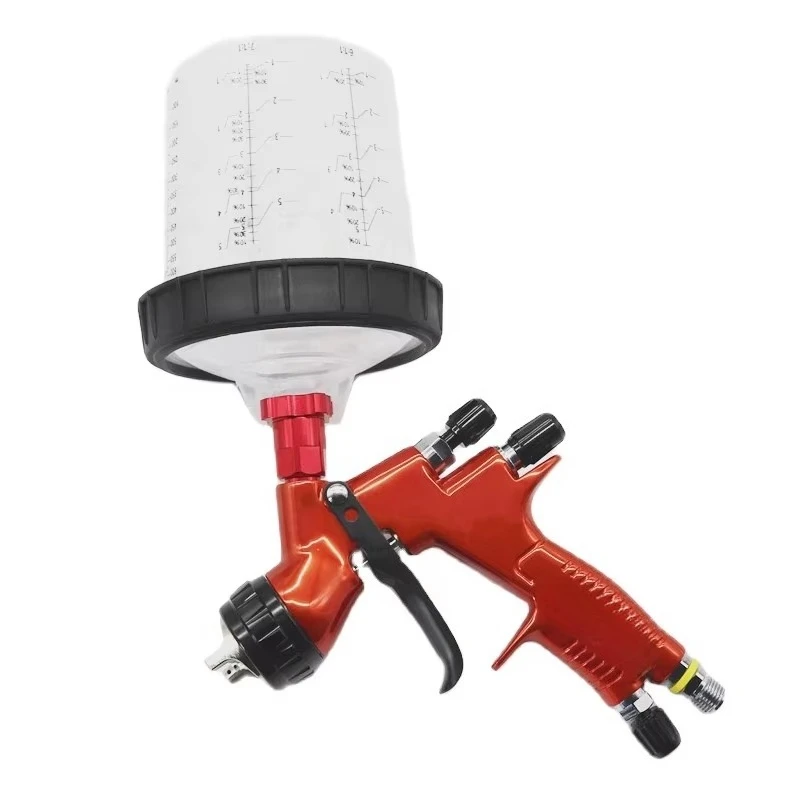

Spray Gun With Adapter Mix Tank 1.3/1.8mm Nozzle Air Spray Gun With Quick-Connect Wash-Free Tank Paint Mixing Cup Paint Sprayer
