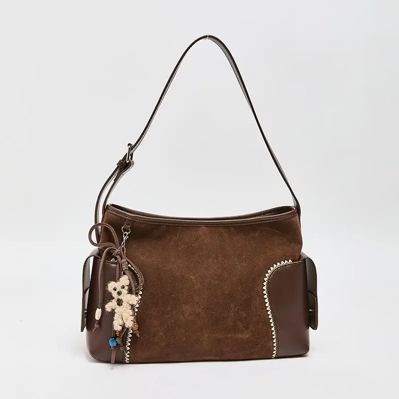 

Новая осенне-зимняя женская сумка из матовой замши с имитацией замши, модная сумка через плечо на одно плечо большой вместимости