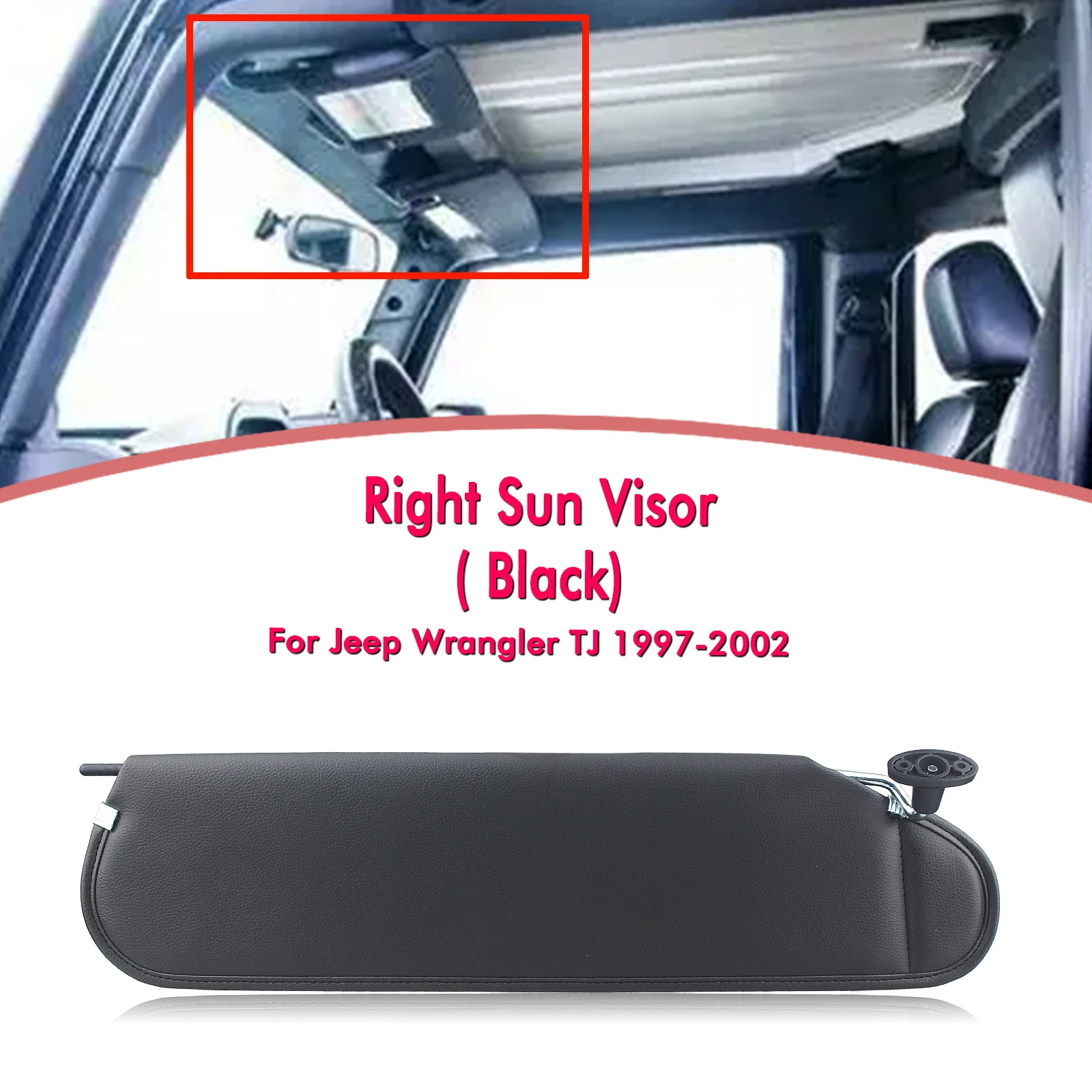 Car Sun Visor Front Shade Blind Cover For Jeep Wrangler TJ 1997-2002