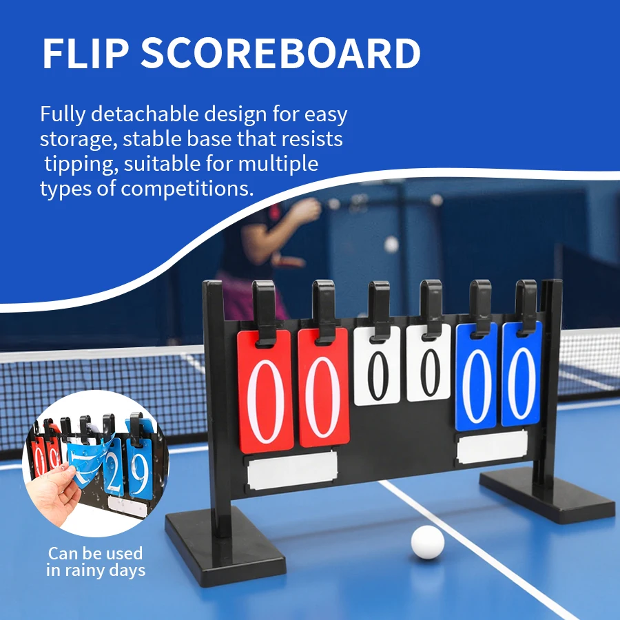 1pc 6 자리 수직 이동식 플립 스코어 보드 축구 농구 코트 스코어 보드 게임 기록