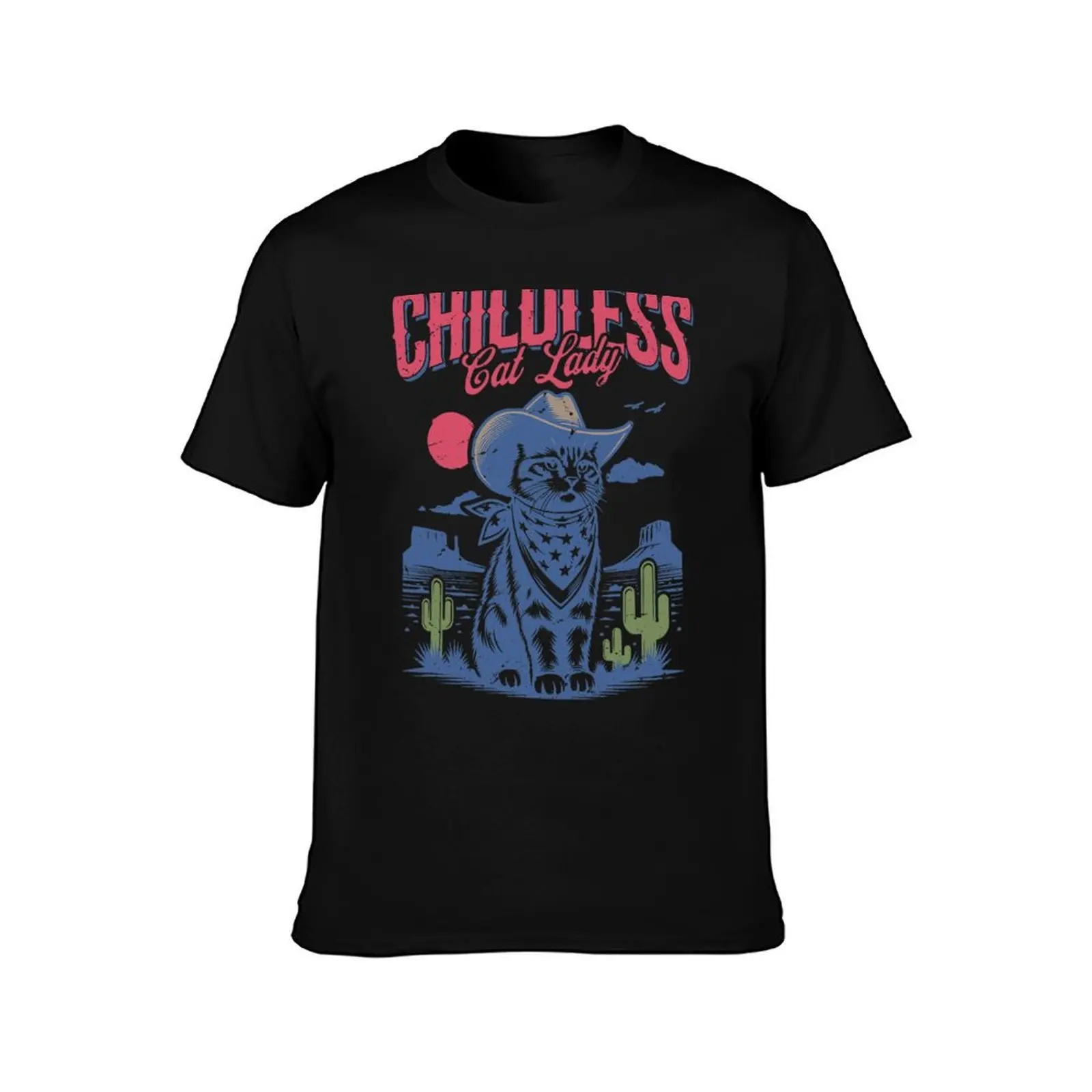 Childless Cat Lady For Kamala Harris 2024 Cat Lover Cowboy Kamala T-Shirt Plus Size Lightweight Top T-Shirt