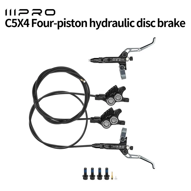 IIIPRO C5X4 Ultraleichte 4-Kolben Fahrrad-Hydraulikbremse 850/1550mm MTB-Bremse mit Kühlsystem Öldruck AM DH Rennrad Scheibenbremse
