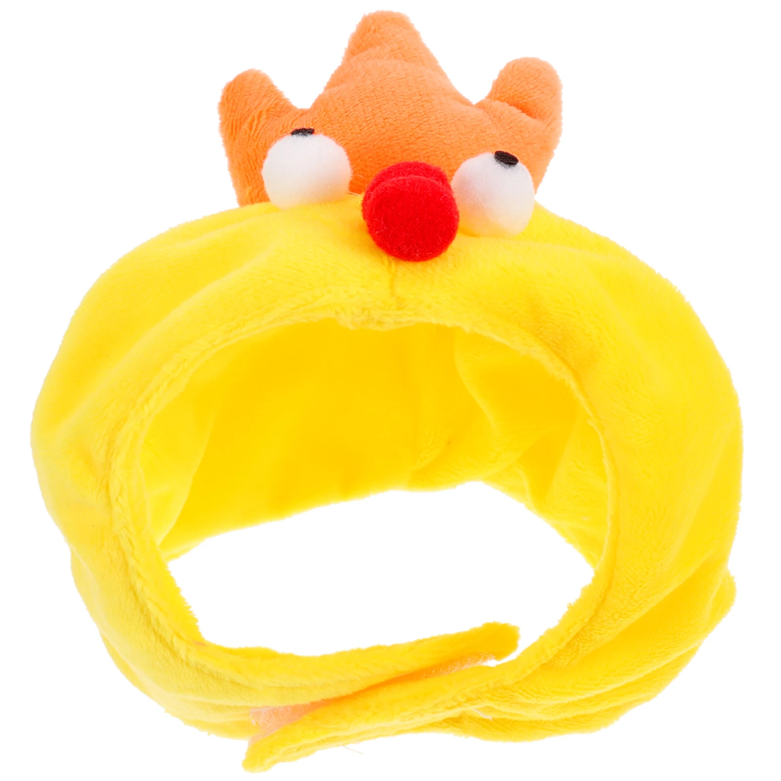 

1pcs Cute Small Chicken Pet Hat Dogs Thermal Warm Puppy Head Cover Soft Comfortable Crystal Fleece Easy Wear Buckle Durable