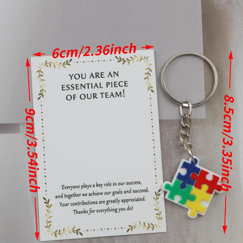 10/15pcs 2dAutism Awareness Puzzle Keychain Set Card with accompanying incentives   Suitable for friends Beautiful gifts from co