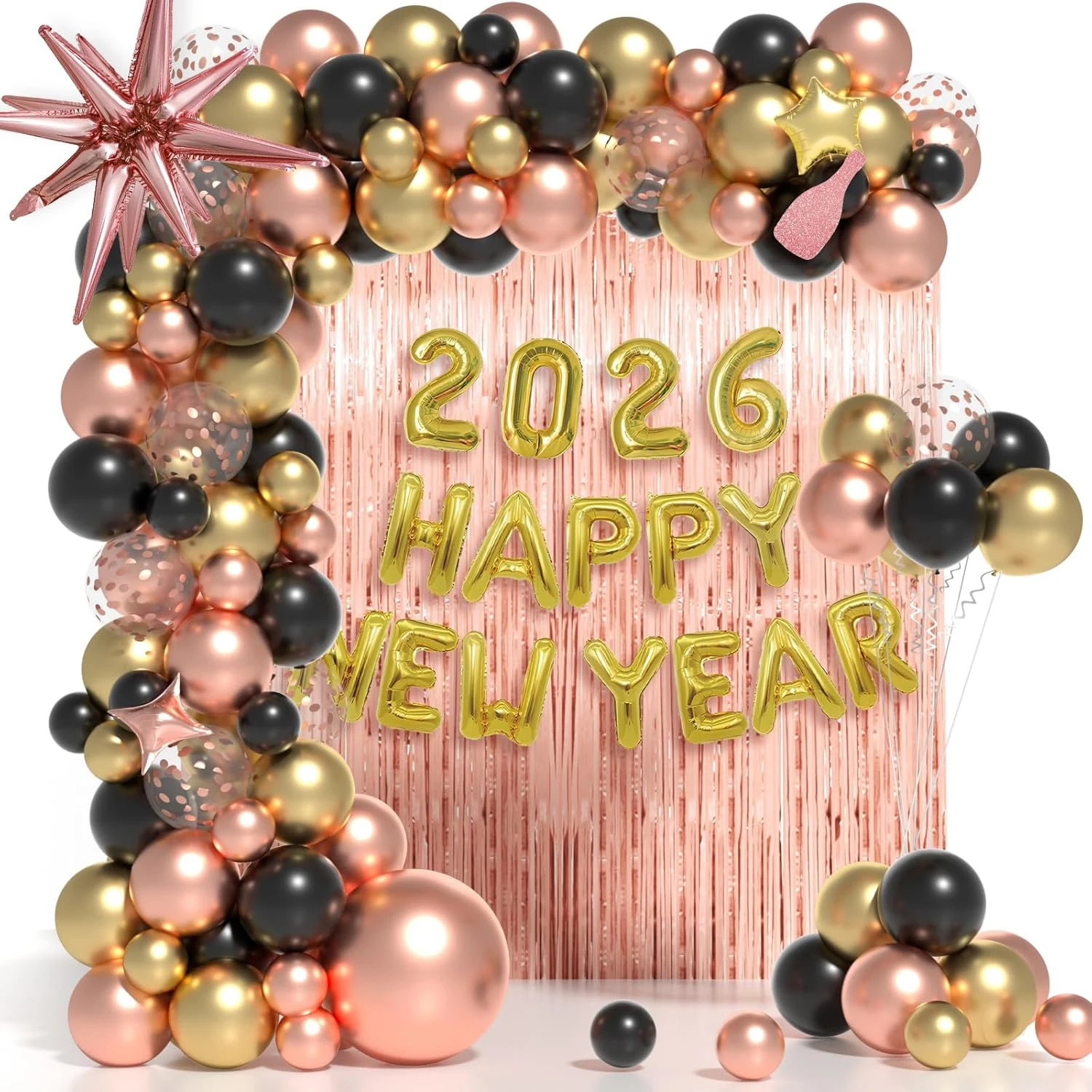 1 satz 2026 Frohes Neues Jahr 16 zoll Brief Ballon Folie Banner Silvester Hintergrund Hause DIY Party Ballon feier Dekoration